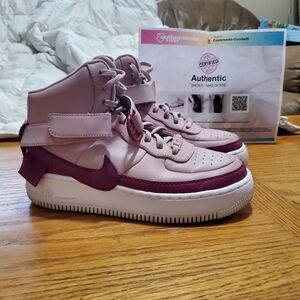 Nike Pink and Purple High-Top Sneakers Used Excellent Condition
